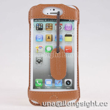 Showkoo Angel Genuine Leather case for iPhone 5 5C 5S-khaki